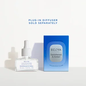 Ecoya Plug-In Diffuser Fragrance Flask: Sandalwood & Amber